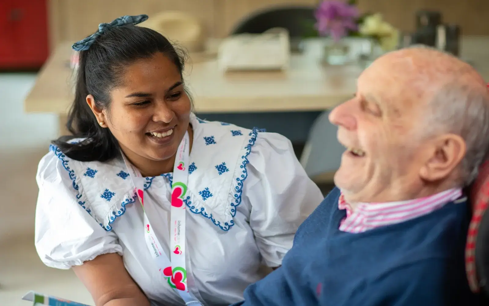Carer and Client Smiling